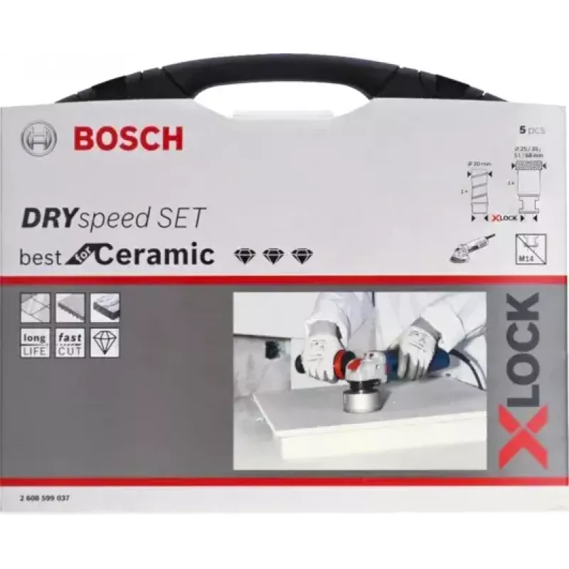 Bosch 2608599037 set cortador de diamante en seco 5 piezas 1 ud. fresa