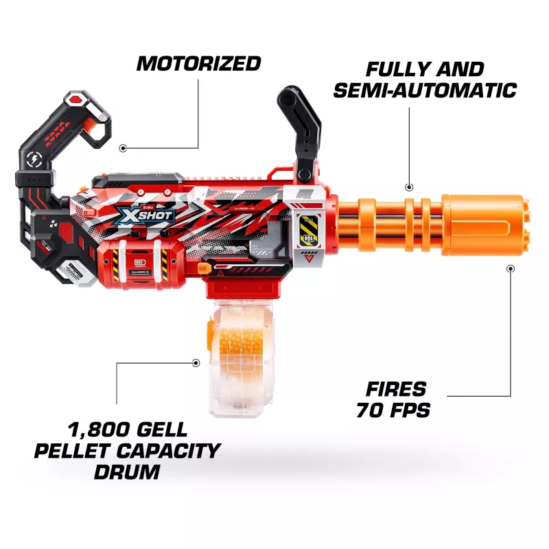 Gel Blaster Zuru XSHOT Hyper Gel Gatling Blaster – bláster de juguete motorizado con cañón giratorio