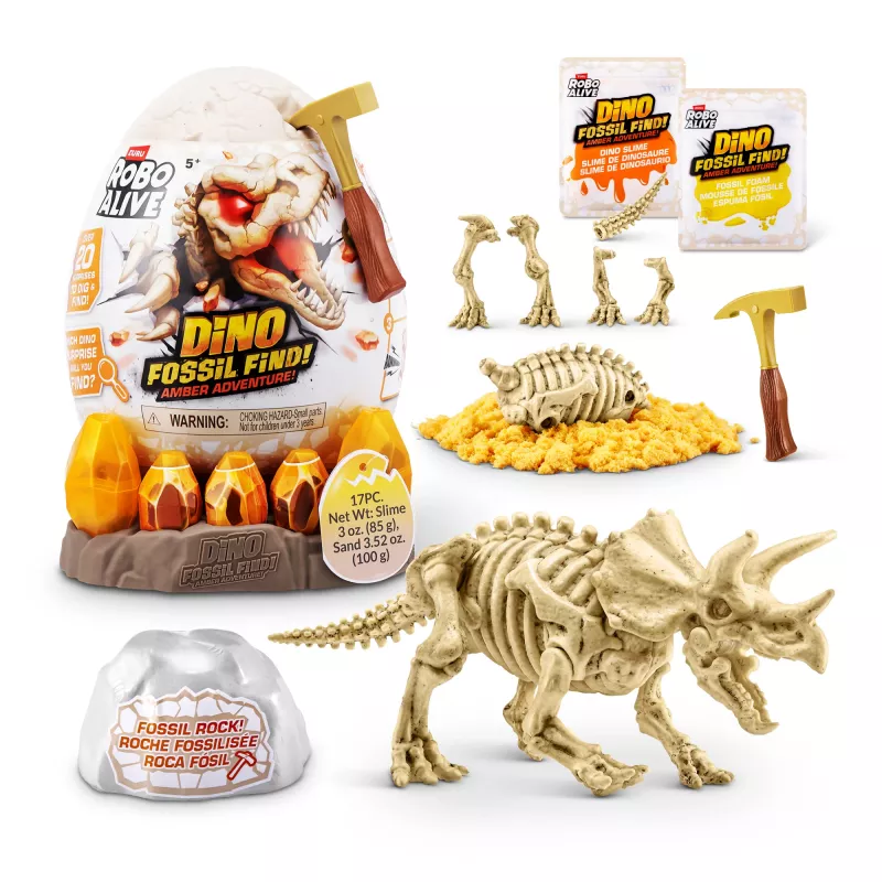 Robo Alive Fossil Find Amber Adventure, 5 año(s), color vainilla, plástico