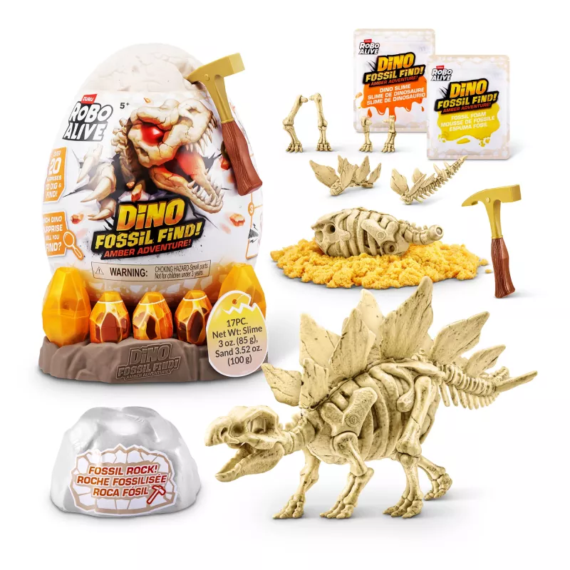 Robo Alive Fossil Find Amber Adventure, 5 año(s), color vainilla, plástico
