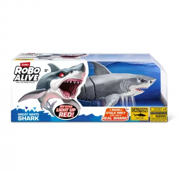 Zuru Robo Alive Gran Tiburón Blanco 71126 — figura interactiva a pilas para jugar en el agua