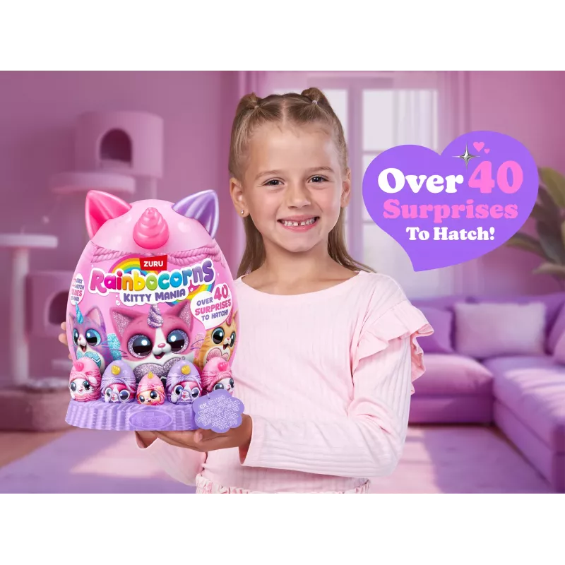 Peluche Zuru Rainbocorns Kitty Mania, multicolor, desde 3 años