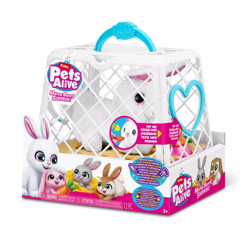 Peluche Zuru Mama Bunny & Baby Surprise, pareja de peluches interactivos, surtido