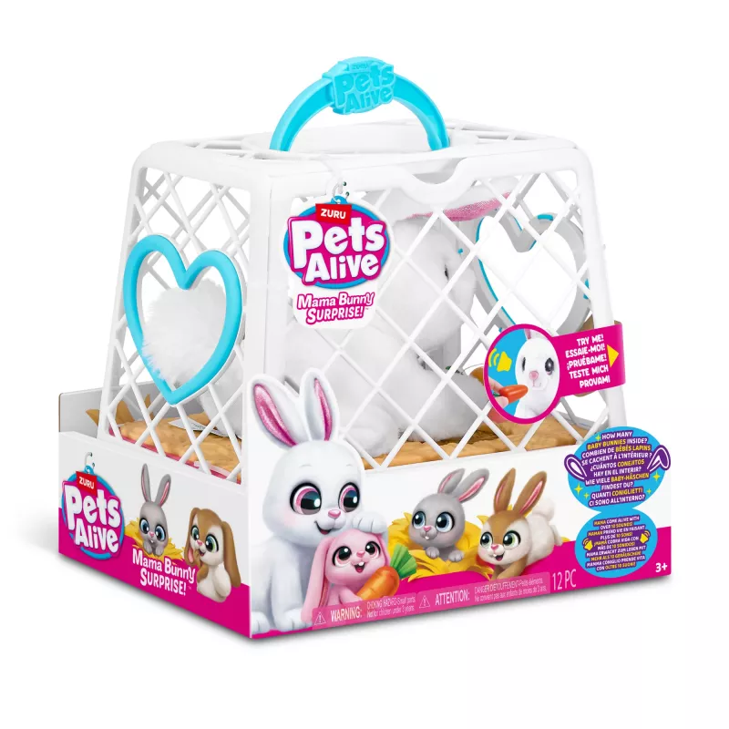 Peluche Zuru Mama Bunny & Baby Surprise, pareja de peluches interactivos, surtido