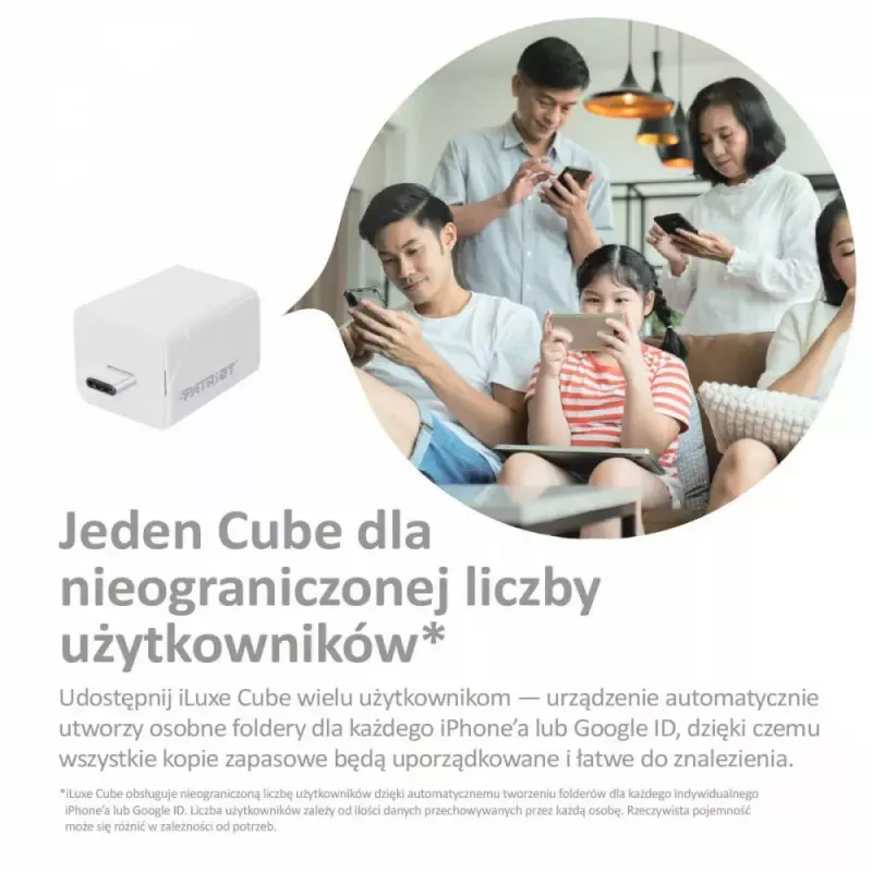 Patriot iLuxe Cube C memoria USB 256 GB, USB-C 3.2 Gen 1, blanco