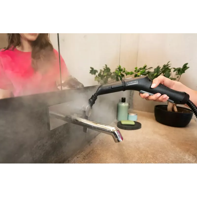 Kärcher SC 4 Deluxe Iron limpiadora a vapor, 2250 W, blanco/negro, con kit de limpieza de suelos EasyFix y plancha de vapor