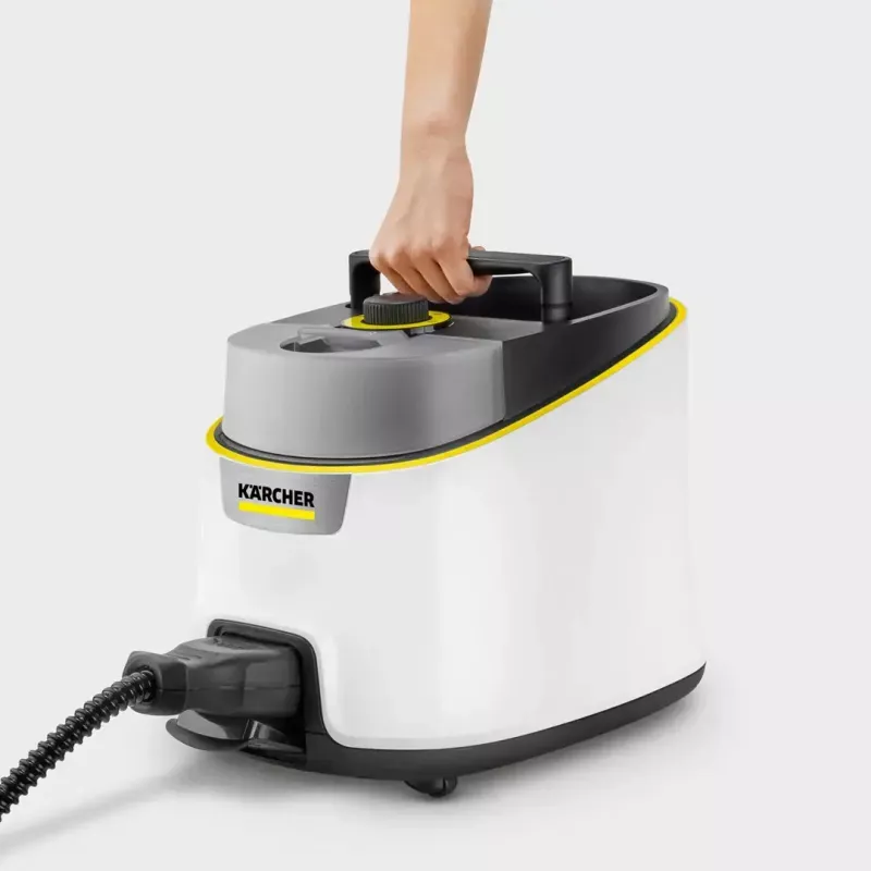 Kärcher SC 4 Deluxe Iron limpiadora a vapor, 2250 W, blanco/negro, con kit de limpieza de suelos EasyFix y plancha de vapor