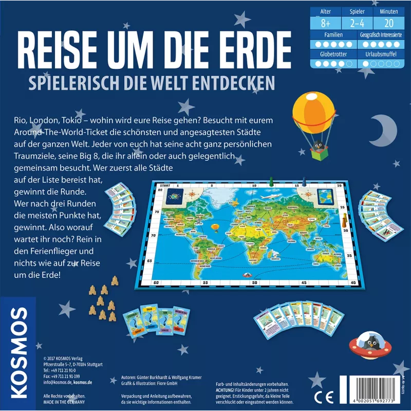 Kosmos Reise um die Erde Spielerisch die Welt entdecken juego de mesa juego de viaje/aventura