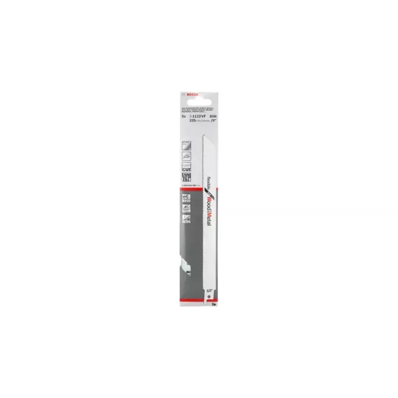 Bosch S 1122 VF Flexible for Wood and Metal hojas de sierra sable, bimetálicas, 225 mm, 10-14 TPI, 25 uds.