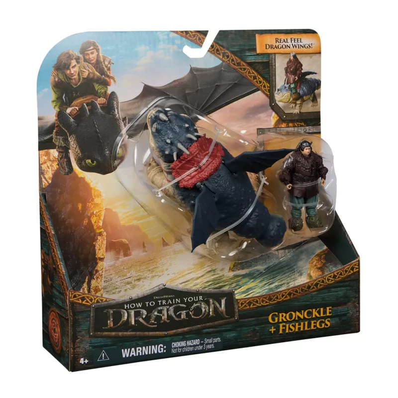 Set de figuras de acción Spinmaster – DreamWorks Dragons: Gronckle y Fishlegs, multicolor, a partir de 4 años