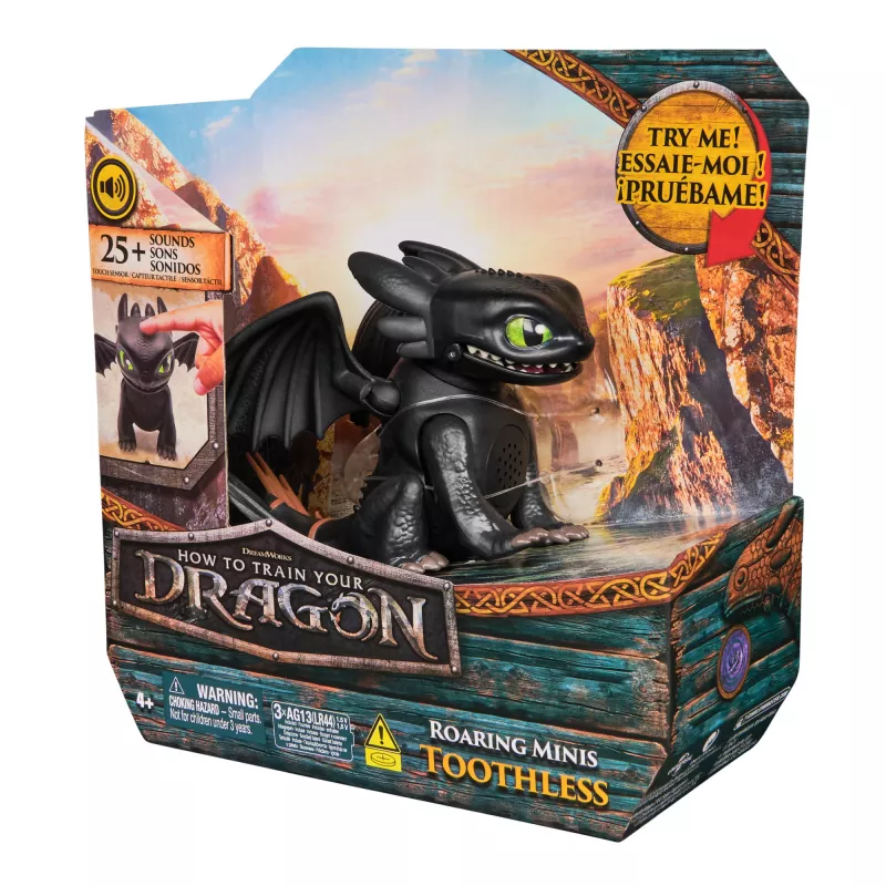 Mini figura interactiva Toothless Spinmaster – Cómo entrenar a tu dragón, efectos de sonido, modelo 6074239