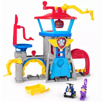 PAW Patrol : Air Rescue, set de juego Pup Squad Adventure Bay Airport, con coche de juguete Chase y lanzador de vehículos, juguete infantil para niños y niñas a partir de 3 años