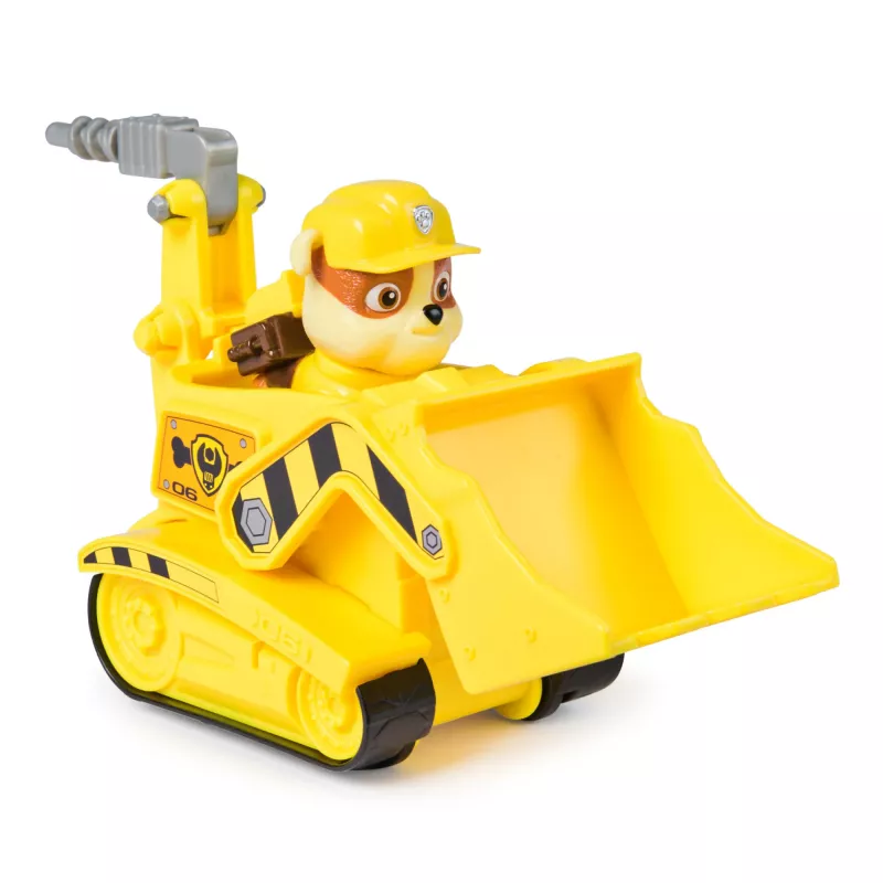 PAW Patrol, el bulldozer de Rubble, camión de juguete con figura de acción coleccionable, juguetes infantiles con conciencia sostenible para niños y niñas a partir de 3 años