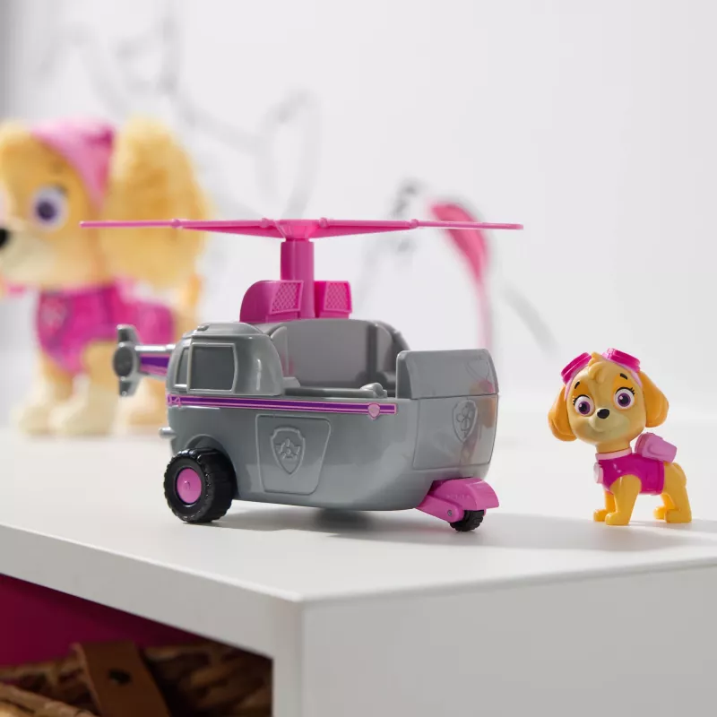 PAW Patrol, el helicóptero de Skye, vehículo de juguete con figura coleccionable, juguete infantil de fabricación sostenible para niños y niñas a partir de 3 años