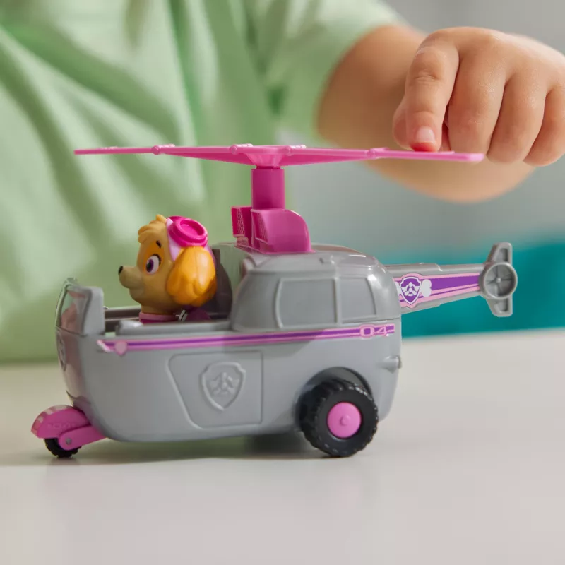 PAW Patrol, el helicóptero de Skye, vehículo de juguete con figura coleccionable, juguete infantil de fabricación sostenible para niños y niñas a partir de 3 años