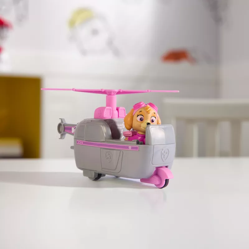 PAW Patrol, el helicóptero de Skye, vehículo de juguete con figura coleccionable, juguete infantil de fabricación sostenible para niños y niñas a partir de 3 años