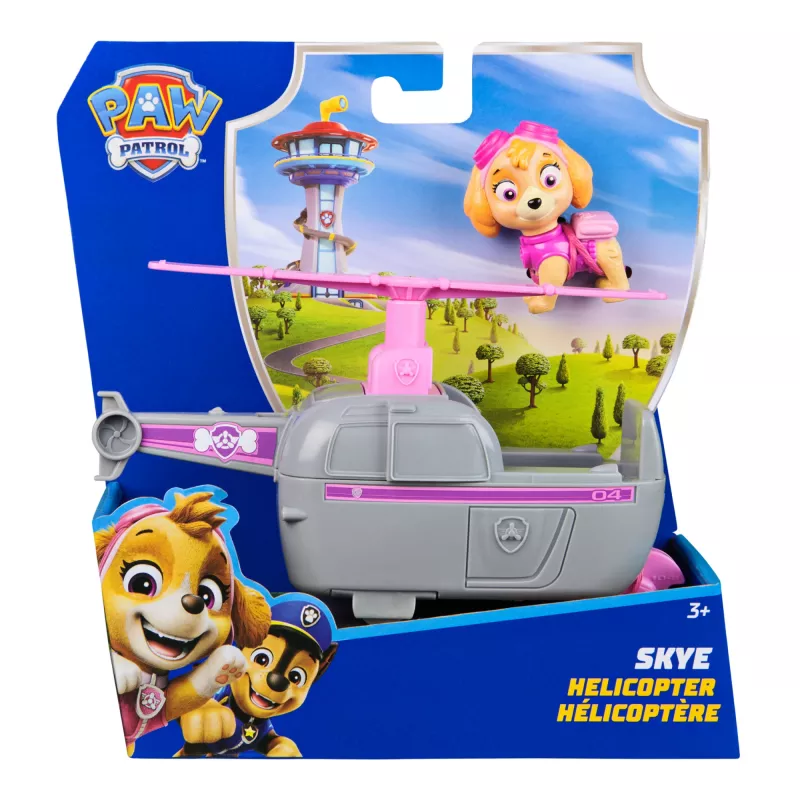 PAW Patrol, el helicóptero de Skye, vehículo de juguete con figura coleccionable, juguete infantil de fabricación sostenible para niños y niñas a partir de 3 años