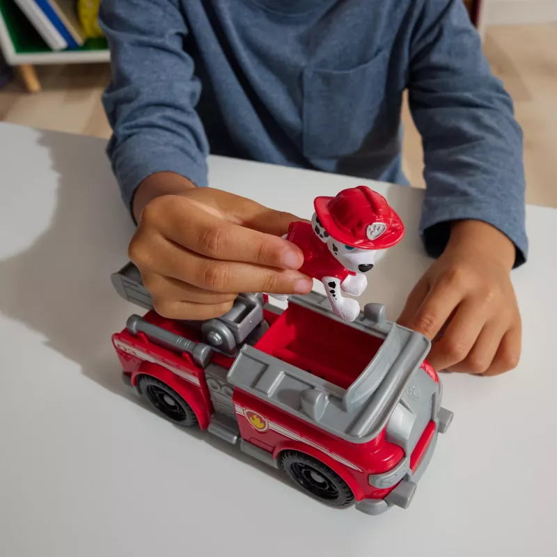 PAW Patrol, el camión de bomberos de Marshall, vehículo de juguete con figura de acción coleccionable, juguete infantil de fabricación sostenible para niños y niñas a partir de 3 años