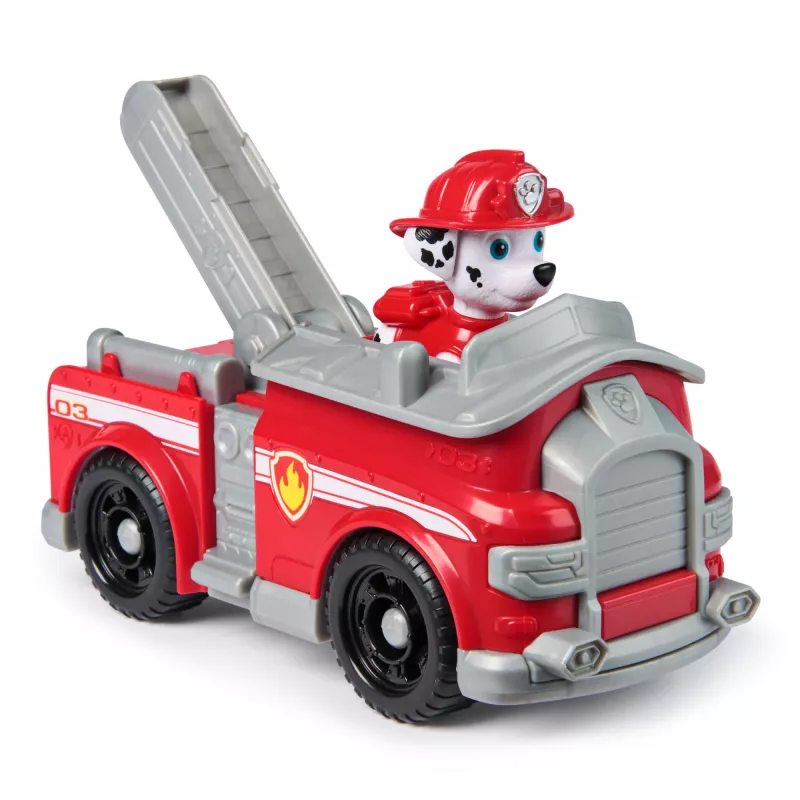 PAW Patrol, el camión de bomberos de Marshall, vehículo de juguete con figura de acción coleccionable, juguete infantil de fabricación sostenible para niños y niñas a partir de 3 años