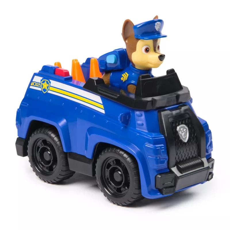 PAW Patrol, el coche de rescate de Chase, coche de juguete con figura coleccionable, juguete infantil sostenible para niños y niñas a partir de 3 años
