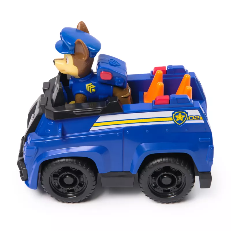 PAW Patrol, el coche de rescate de Chase, coche de juguete con figura coleccionable, juguete infantil sostenible para niños y niñas a partir de 3 años