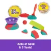 Spin Master Kinetic Sand Mold n' Flow Set arena de juego, 680 g, rojo/turquesa, a partir de 3 años