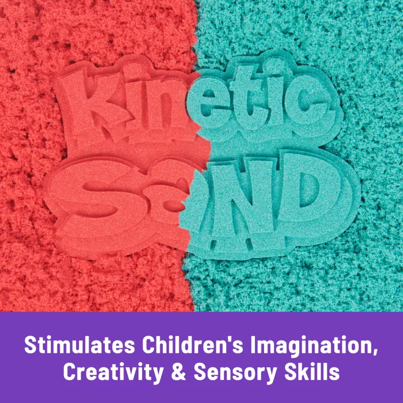 Spin Master Kinetic Sand Mold n' Flow Set arena de juego, 680 g, rojo/turquesa, a partir de 3 años