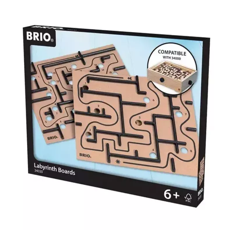 BRIO 34030 Labyrinth placas de repuesto (2 uds.), juego de habilidad, marrones/negras, a partir de 6 años