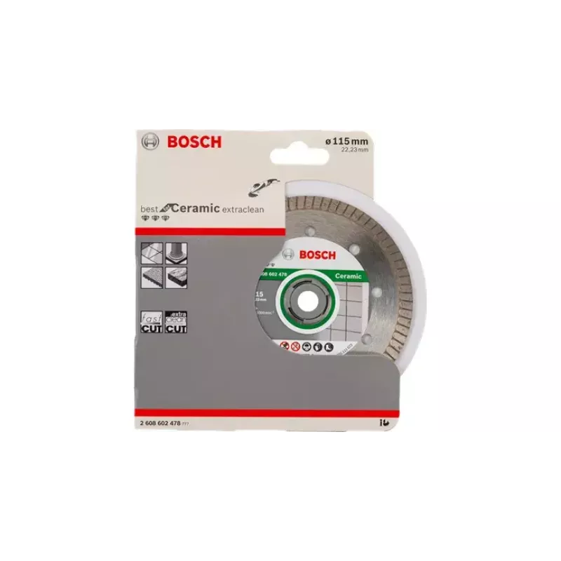 Bosch Best for Ceramic Extra Clean Turbo disco de corte de diamante, 125 mm, orificio de 22,23 mm