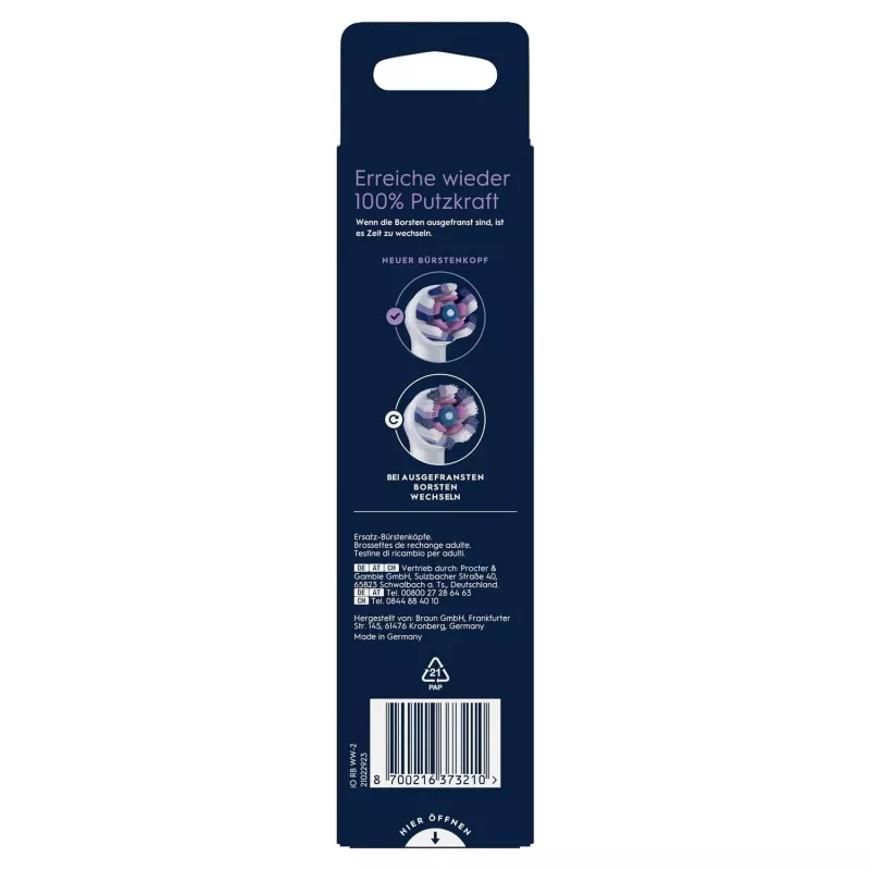 Oral-B 373210 cabezal de cepillo de dientes 2 unidades blanco