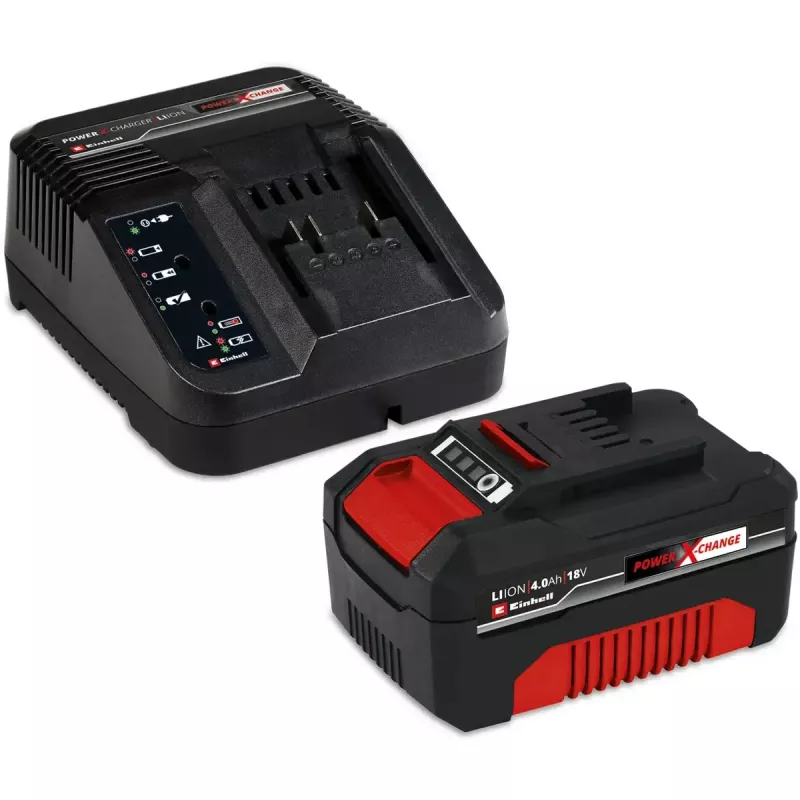 Set cortacésped y desbrozadora a batería EINHELL GE-CM 18/30 + GE-CT 18, rojo/negro, Li-Ion 4,0 Ah
