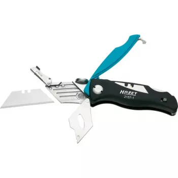 Navaja plegable con bloqueo HAZET 2157-1 negra azul