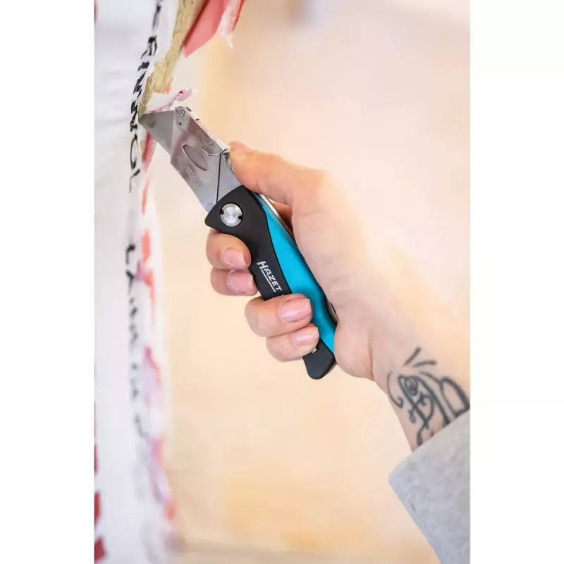 Navaja plegable con bloqueo HAZET 2157-1 negra azul