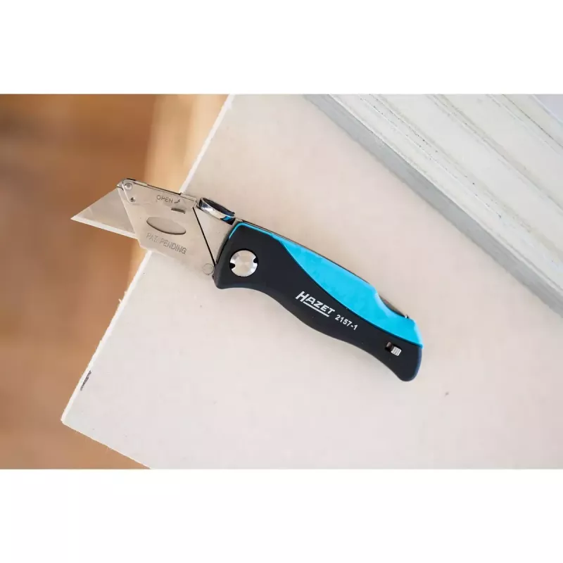 Navaja plegable con bloqueo HAZET 2157-1 negra azul