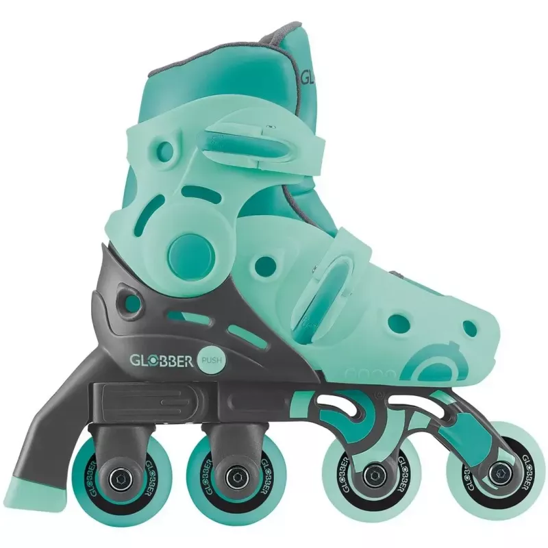 Patines GLOBBER Learning Skates 2 en 1 talla 26–29 menta — patines de aprendizaje ajustables para niños
