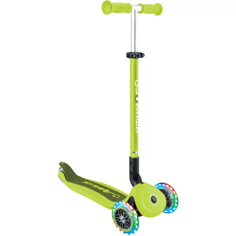 Patinete GLOBBER Go-Up Active Lights — altura ajustable, luces LED, lima