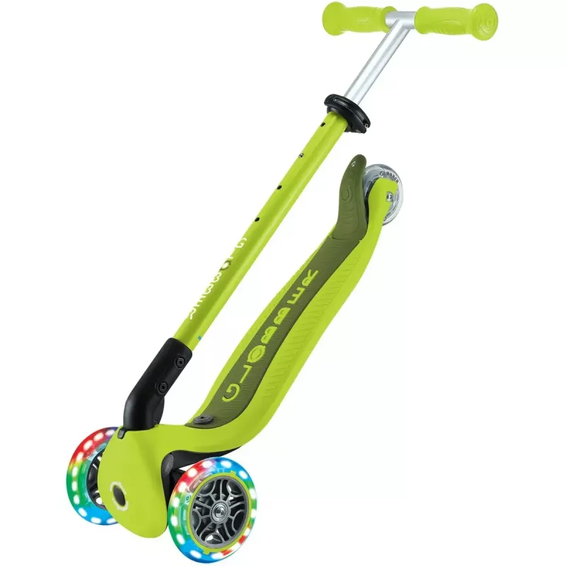 Patinete GLOBBER Go-Up Active Lights — altura ajustable, luces LED, lima