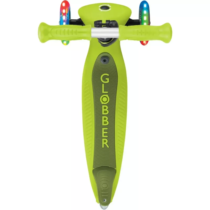 Patinete GLOBBER Go-Up Active Lights — altura ajustable, luces LED, lima