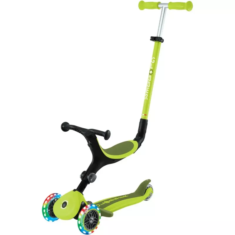 Patinete GLOBBER Go-Up Active Lights — altura ajustable, luces LED, lima