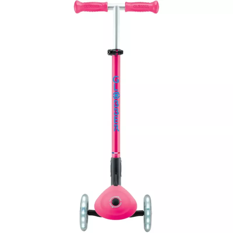 Patinete compacto GLOBBER Primo Foldable Plus Lights – rosa/azul claro