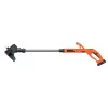 Black & Decker ST182320-QW cortabordes a batería, 18 V, 2,0 Ah Li-Ion, ancho de corte de 25 cm, con batería y cargador, naranja/negro