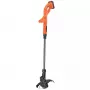 Black & Decker ST182320-QW cortabordes a batería, 18 V, 2,0 Ah Li-Ion, ancho de corte de 25 cm, con batería y cargador, naranja/negro