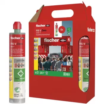 Mortero de inyección FISCHER FIS V Zero 300 T, 6 × 300 ml cartuchos (verde)