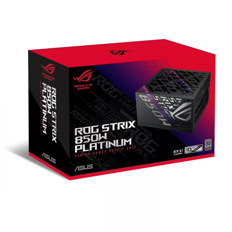 Fuente de alimentación ASUS ROG -STRIX-850P-GAMING 850 W 20+4 pin ATX ATX negra