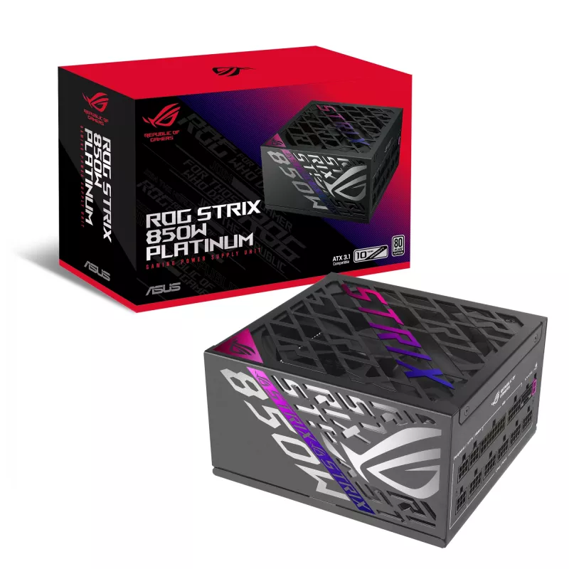 Fuente de alimentación ASUS ROG -STRIX-850P-GAMING 850 W 20+4 pin ATX ATX negra