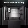 Hisense RQ760N4IFE frigorífico combi multipuerta, de libre instalación, frigorífico 345 l, congelador 232 l, dispensador de agua/hielo, 178,5 cm, clase energética E, negro