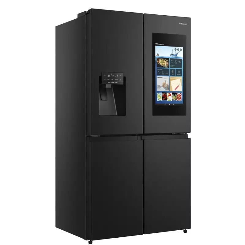 Hisense RQ760N4IFE frigorífico combi multipuerta, de libre instalación, frigorífico 345 l, congelador 232 l, dispensador de agua/hielo, 178,5 cm, clase energética E, negro