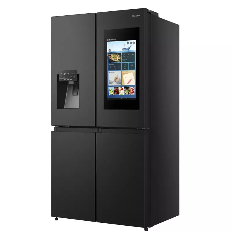 Hisense RQ760N4IFE frigorífico combi multipuerta, de libre instalación, frigorífico 345 l, congelador 232 l, dispensador de agua/hielo, 178,5 cm, clase energética E, negro