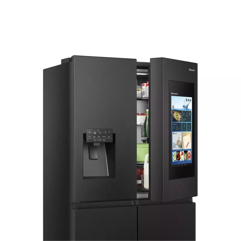 Hisense RQ760N4IFE frigorífico combi multipuerta, de libre instalación, frigorífico 345 l, congelador 232 l, dispensador de agua/hielo, 178,5 cm, clase energética E, negro
