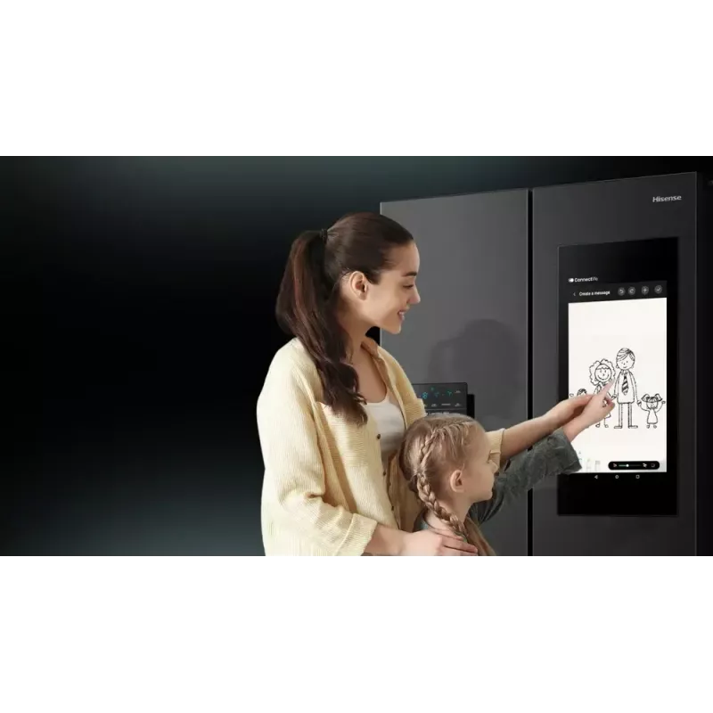 Hisense RQ760N4IFE frigorífico combi multipuerta, de libre instalación, frigorífico 345 l, congelador 232 l, dispensador de agua/hielo, 178,5 cm, clase energética E, negro